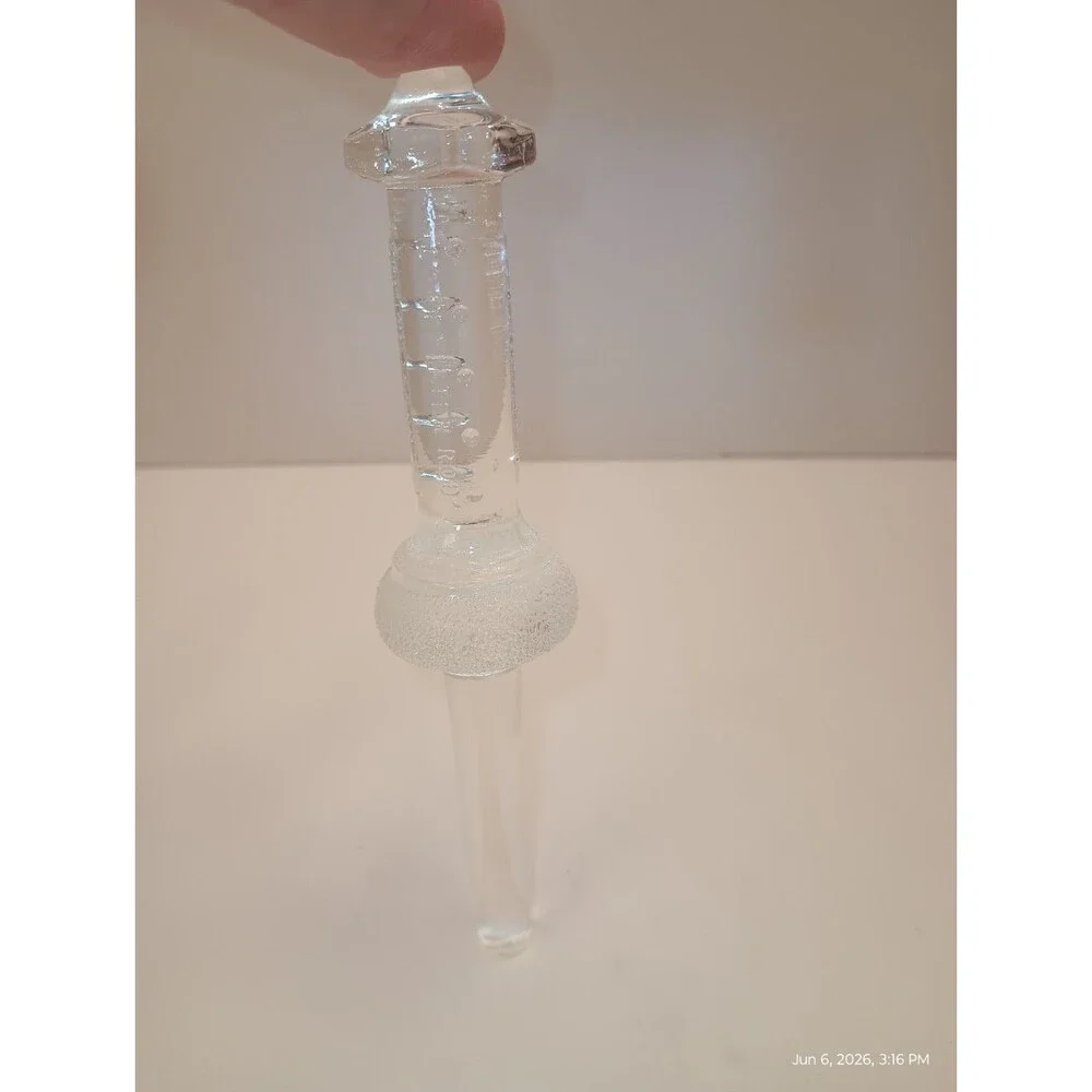 Clear GLASS COFFEE FILTER  w/ Textured Bulb Section,  6 in Long. Beautiful!